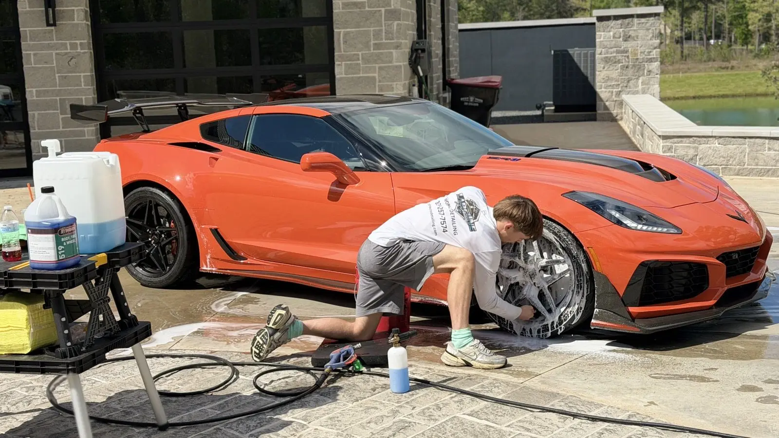 Machine Polishing a Corvette ZR1 — The Woodlands TX